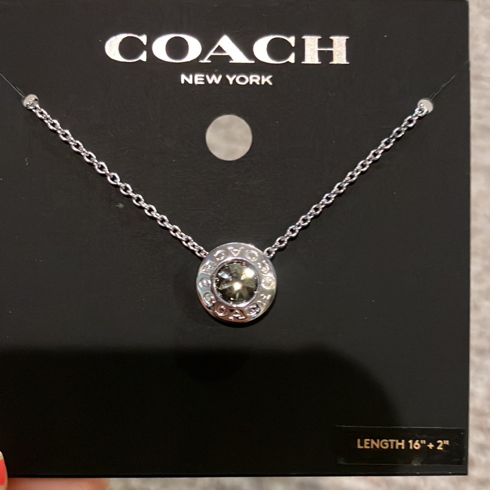 Coach Open Circle Stone Necklace F54514